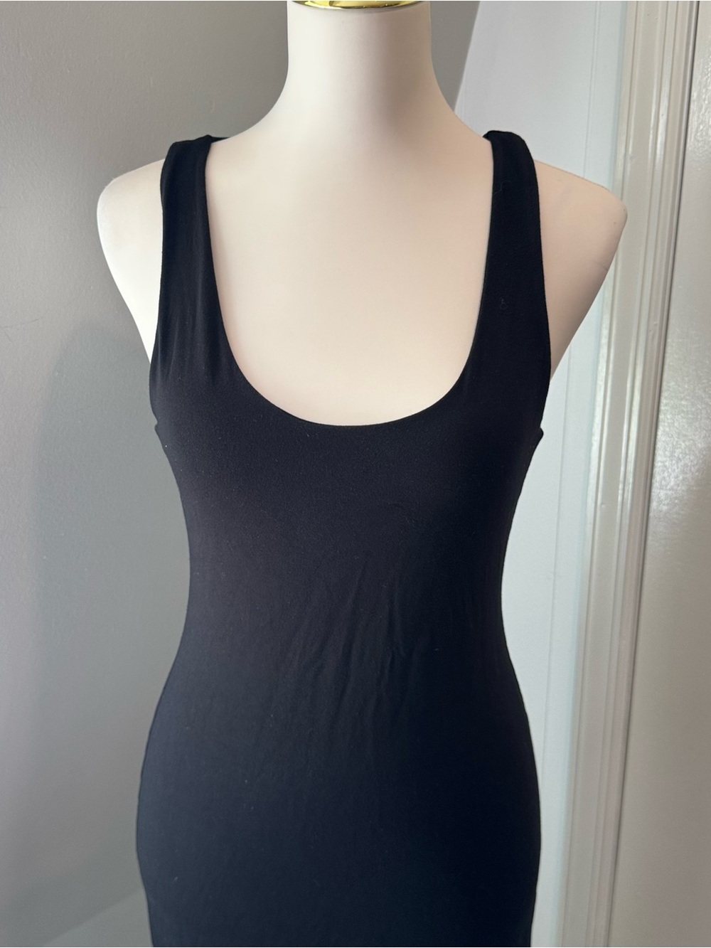 See You Monday Black Racerback Bodycon Stretch Midi Dress Size Large - Picture 3 of 8